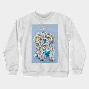 Shih Tzu with a ponytail Crewneck Sweatshirt